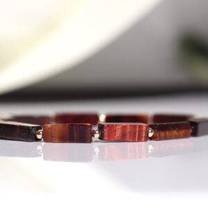 Red Tiger Eye Bracelet, Genuine Tiger Eye Jewelry, 24k Gold Vermeil, Leo Birthstone, Evil Eye Bracelet, Protection, Confidence & Grounding Red Tiger Eye Bracelet, Genuine Tiger Eye Jewelry, 24k Gold Vermeil, Leo Birthstone, Evil Eye Bracelet, Protection, Confidence & Grounding