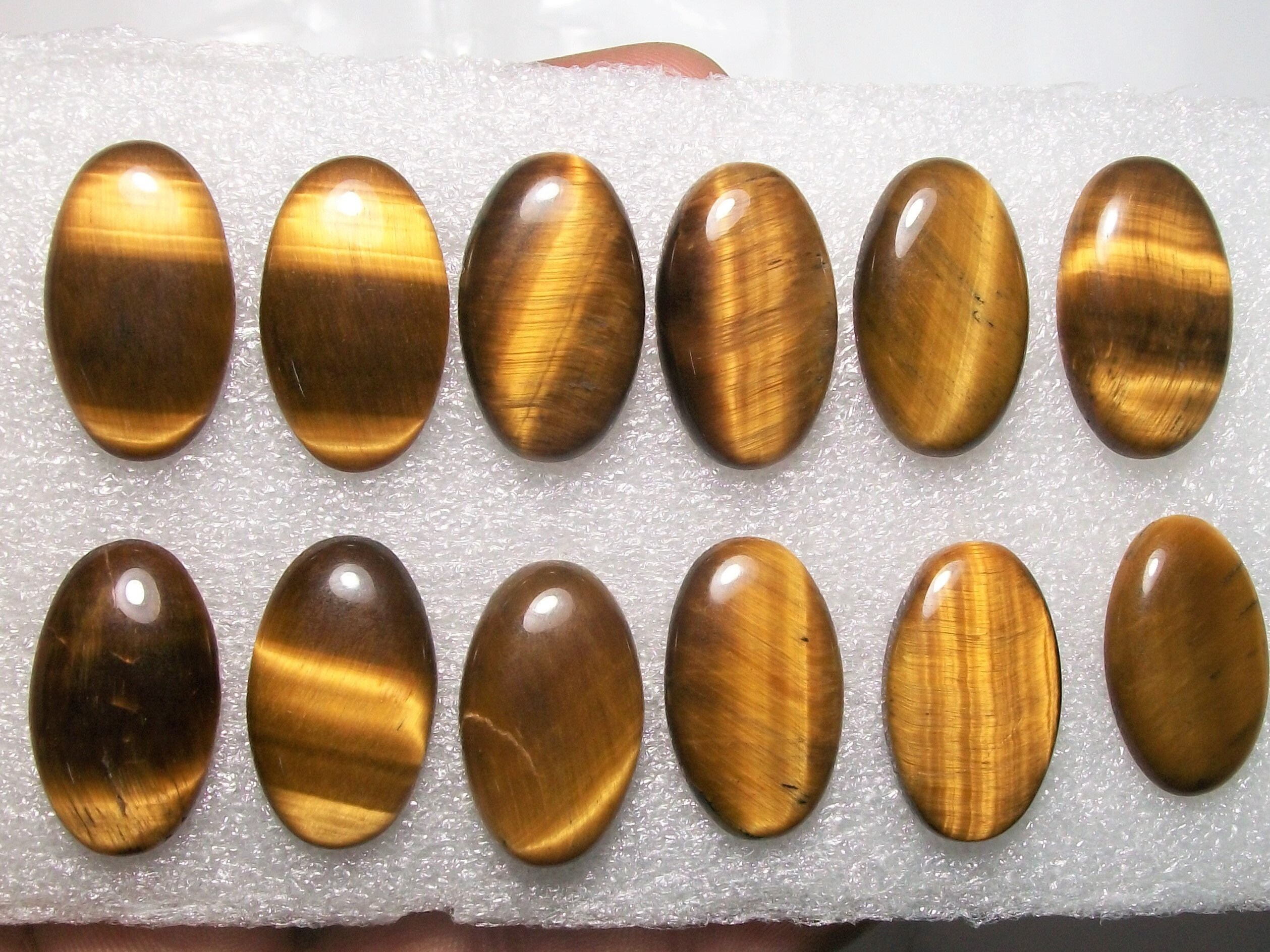 Aaa Yellow Tiger Eye Cabochon: Natural Oval Gemstone (3x5 To 15x20 Mm)