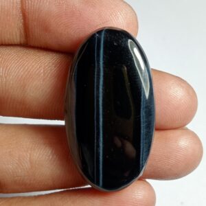 Blue Tiger Eye Gemstone Cabochon: Handmade Jewelry Making (35cts, 35x19 Mm) #500 Blue Tiger Eye Gemstone Cabochon: Handmade Jewelry Making (35cts, 35x19 Mm) #500