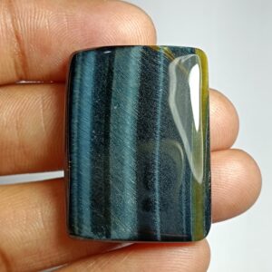 Blue Tiger Eye Cabochon: Handmade Gemstone Jewelry (32x24 Mm, 51cts) #150 Blue Tiger Eye Cabochon: Handmade Gemstone Jewelry (32x24 Mm, 51cts) #150