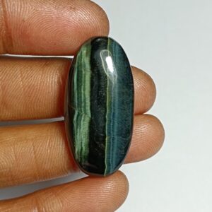 Handmade Blue Tiger Eye Cabochon: Natural Gemstone Jewelry (34x17mm, 30cts) Handmade Blue Tiger Eye Cabochon: Natural Gemstone Jewelry (34x17mm, 30cts)