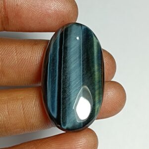 Handmade Blue Tiger Eye Cabochon: Natural Gemstone Jewelry (36x20mm, 40Cts)