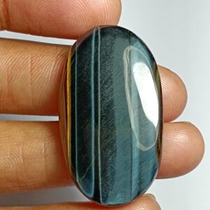 Handmade Blue Tiger Eye Cabochon: Natural Gemstone Jewelry (36x21mm, 48cts) Handmade Blue Tiger Eye Cabochon: Natural Gemstone Jewelry (36x21mm, 48cts)