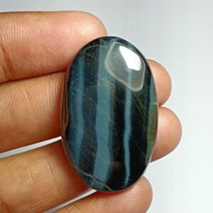 Handmade Blue Tiger Eye Cabochon: Natural Gemstone Jewelry (36x22mm, 41cts) Handmade Blue Tiger Eye Cabochon: Natural Gemstone Jewelry (36x22mm, 41cts)