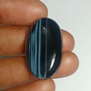 Handmade Blue Tiger Eye Cabochon: Natural Gemstone Jewelry (31x18mm, 30Cts)