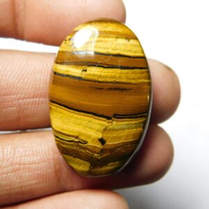Handmade Tiger Eye Cabochon Gemstone (32x20 MM, 41Ct)