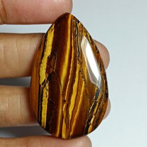 Tiger Eye Cabochon: Handmade Loose Gemstone (44x27 Mm, 67ct) Tiger Eye Cabochon: Handmade Loose Gemstone (44x27 Mm, 67ct)