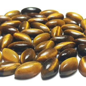 Natural Yellow Tiger Eye Marquise Cabochon: Aaa Gemstone (14x28/15x30) Natural Yellow Tiger Eye Marquise Cabochon: Aaa Gemstone (14x28/15x30)