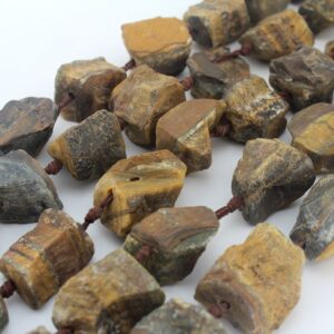 15-24mm Natural Tiger Eye Stone Beads,Chunky Gemstone stone beads,Large Nugget Beads,Loose Raw Rough Tiger eye beads--15pcs-17inches 15-24mm Natural Tiger Eye Stone Beads,Chunky Gemstone stone beads,Large Nugget Beads,Loose Raw Rough Tiger eye beads--15pcs-17inches
