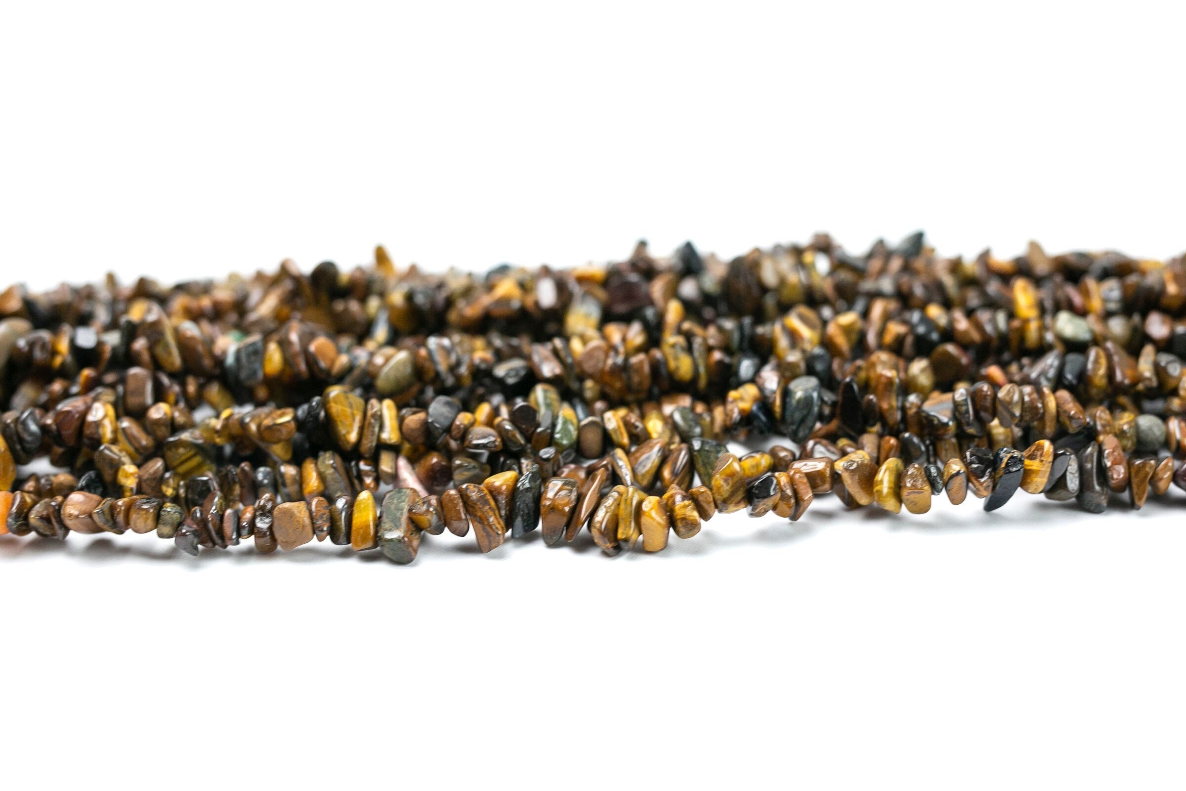 30" Natural Tigers Eye Chip Crystal Beads - Gemstone Beads 30" Natural Tigers Eye Chip Crystal Beads - Gemstone Beads