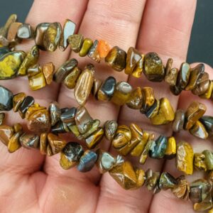 Tiger Eye Bracelet Stretchy String Bracelet Natural Gemstone Chips Bracelets Pre-charged Handmade Jewelry Bracelet Crystal Bracelet