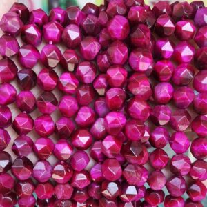 Faceted Rose Red Tiger's Eye Nugget Beads,6mm 8mm 10mm 12mm Star Cut Faceted Tigereye Beads,one Strand 15" Faceted Rose Red Tiger's Eye Nugget Beads,6mm 8mm 10mm 12mm Star Cut Faceted Tigereye Beads,one Strand 15"