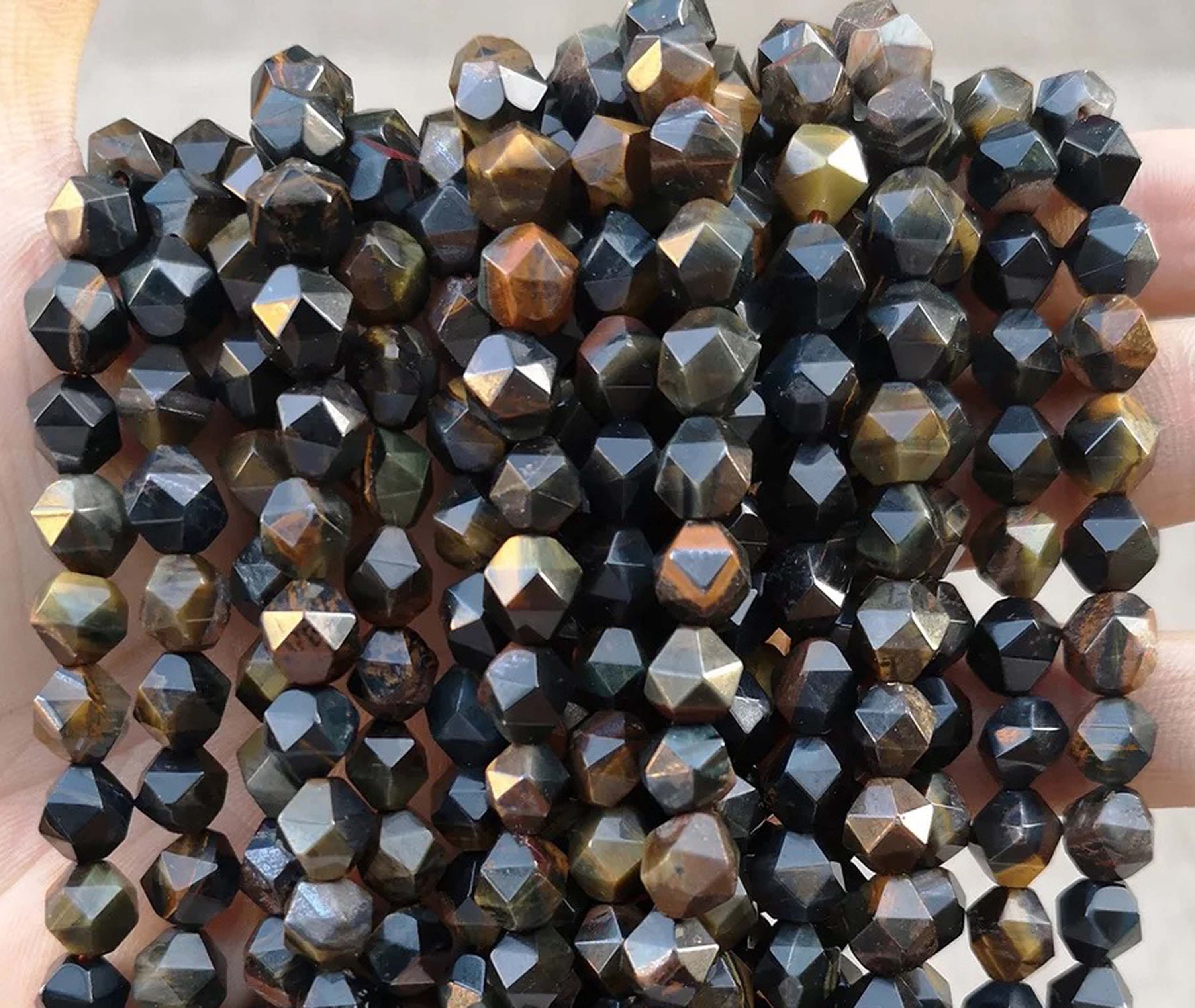 Natural Star Cut Faceted Blue Tigereye Nugget Beads,6mm 8mm 10mm 12mm Faceted Beads Wholesale Supply,one Strand 15"
