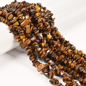 Natural Yellow Tiger Eye Irregular Nugget Chips Beads Size 7-8mm 34" Strand Natural Yellow Tiger Eye Irregular Nugget Chips Beads Size 7-8mm 34" Strand