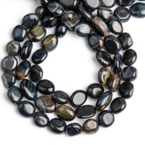 Natural Yellow Blue Tiger Eye Gemstone Grade Aa Pebble Nugget 8-10mm Loose Beads Natural Yellow Blue Tiger Eye Gemstone Grade Aa Pebble Nugget 8-10mm Loose Beads