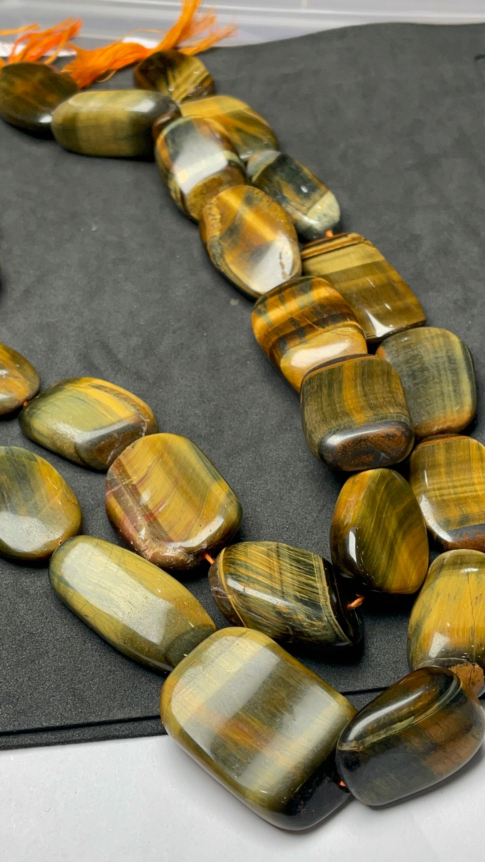 New Brand- Natural Tiger Eye Smooth Nuggets Shape Gemstone Beads | Size- 15-35 Mm Superb Item | Approx 16 Inch Strand For Jewelry