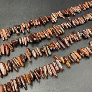 Red Tiger Eye Chip Beads Tiny Tiger Eye Stick Spike Beads Polished Tiger Stone Shard Beads Beading Supplies 10-25mm 15.5" Full Strand Red Tiger Eye Chip Beads Tiny Tiger Eye Stick Spike Beads Polished Tiger Stone Shard Beads Beading Supplies 10-25mm 15.5" Full Strand