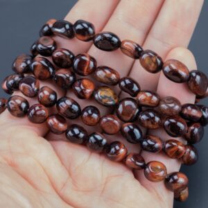 Red Tiger Eye Tiger's Eye Gemstone Bracelet Bracelet Stretchy String Oval Bracelet Natural Gemstone Bracelets - Gemstone Nugget Bracelets Red Tiger Eye Tiger's Eye Gemstone Bracelet Bracelet Stretchy String Oval Bracelet Natural Gemstone Bracelets - Gemstone Nugget Bracelets