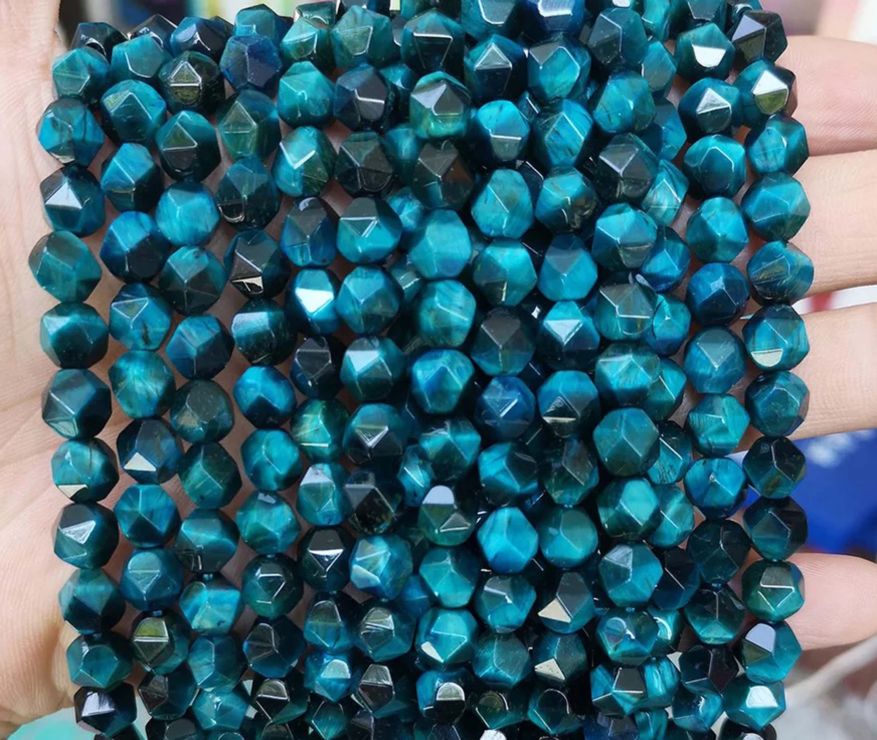 Star Cut Faceted Rolay Blue Tigereye Nugget Beads,6mm 8mm 10mm 12mm Faceted Tigereye Beads,one Strand 15" Star Cut Faceted Rolay Blue Tigereye Nugget Beads,6mm 8mm 10mm 12mm Faceted Tigereye Beads,one Strand 15"