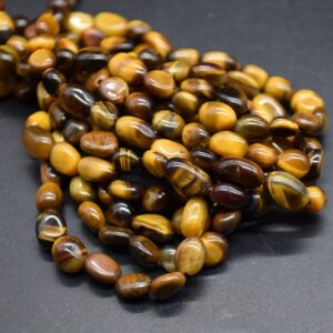 Tigereye Gemstone Tumblestone Nugget Pebble Beads - 5mm - 8mm - 15" Strand Tigereye Gemstone Tumblestone Nugget Pebble Beads - 5mm - 8mm - 15" Strand