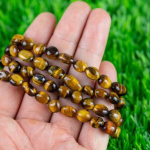 Tiger Eye Tiger's Eye Gemstone Bracelet Bracelet Stretchy String Oval Bracelet Natural Gemstone Bracelets - Gemstone Nugget Bracelets