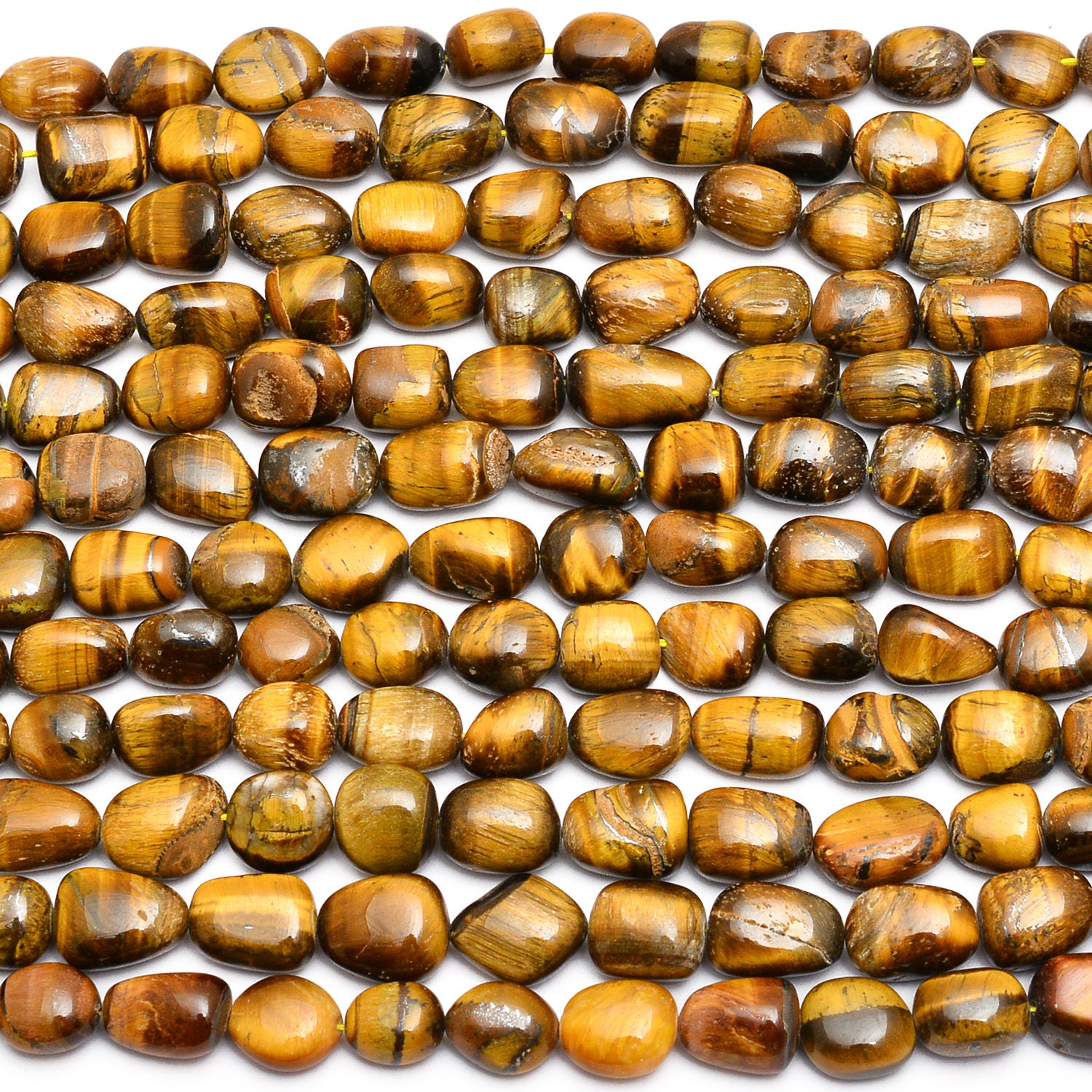Yellow Tiger Eye Nuggets Beads, Oval Beads 13inch Strand, Natural Semi Precious Gemstone Tumbled Beads Yellow Tiger Eye Nuggets Beads, Oval Beads 13inch Strand, Natural Semi Precious Gemstone Tumbled Beads