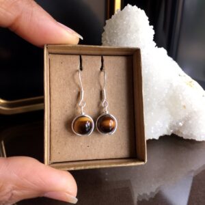 Tiger Eye Dangle Earrings, Handmade Jewelry Tiger Eye Dangle Earrings, Handmade Jewelry
