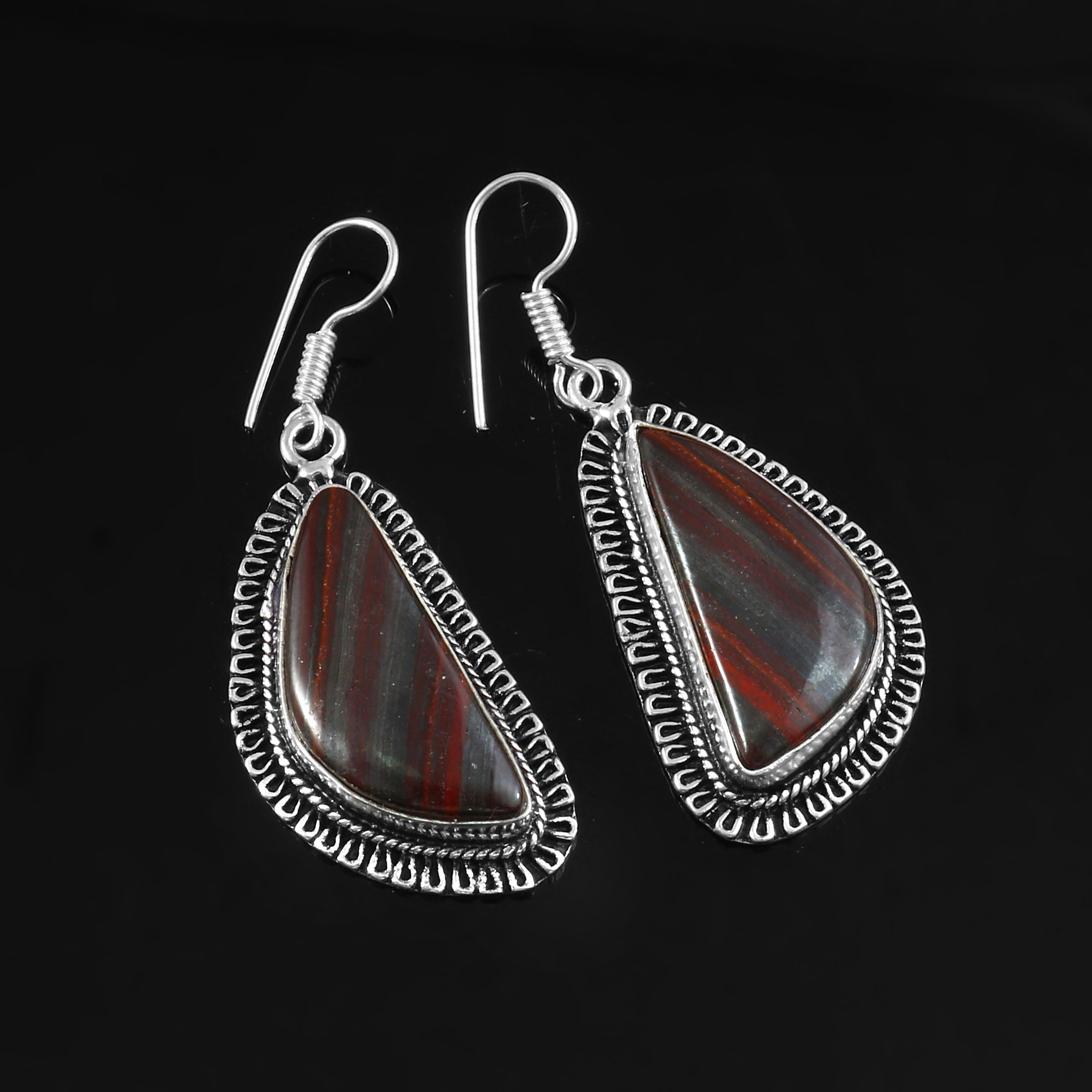 Iron Tiger's Eye Earring,handmade Earring,gemstone Earring,925 Sterling Silver Earring,gift For Her,birthday Gift,anniversary Gift,earring