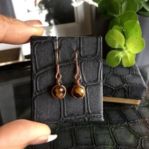 Minimalist Faceted Tiger Eye Earrings, Handmade Jewelry