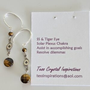 Sterling Silver And Tiger Eye Earrings