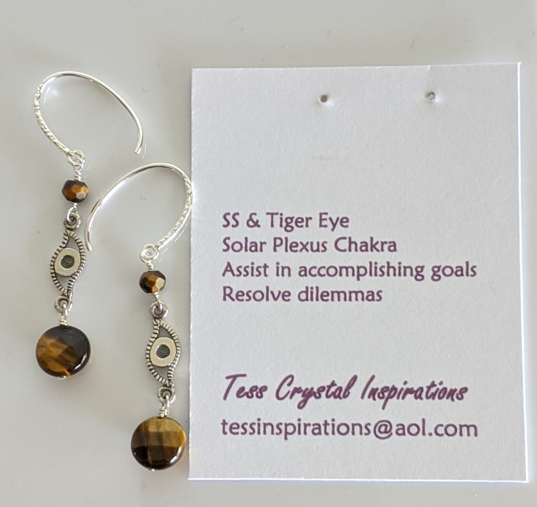 Sterling Silver And Tiger Eye Earrings Sterling Silver And Tiger Eye Earrings