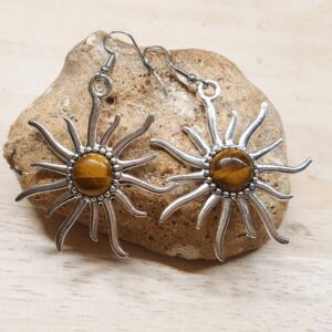 Sunburst Tigers Eye Earrings. Sun Purple Reiki Jewelry Uk. Gemstone Dangle Earrings Sunburst Tigers Eye Earrings. Sun Purple Reiki Jewelry Uk. Gemstone Dangle Earrings