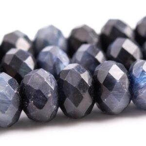 5-6x3-4mm Black Blue Tiger Eye Beads Grade Aa Genuine Natural Gemstone Faceted Rondelle Loose Beads 15.5" / 7.5" Bulk Lot Options (118456)