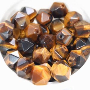 8MM Yellow Tiger Eye Beads Star Cut Faceted Grade AAA Genuine Natural Gemstone Loose Beads 14.5" LOT 1,3,5,10 and 50 (80005211-M20)