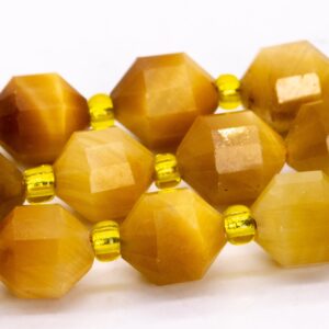 8x7mm Golden Tiger Eye Beads Faceted Bicone Barrel Drum Grade Aa Gemstone Loose Beads 15.5" 7.5" Bulk Lot Options (115628)
