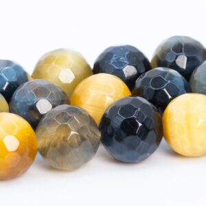 Golden Blue Tiger Eye Beads Grade Aaa Gemstone Micro Faceted Round Loose Beads 6mm 8mm 10mm 12mm Bulk Lot Options