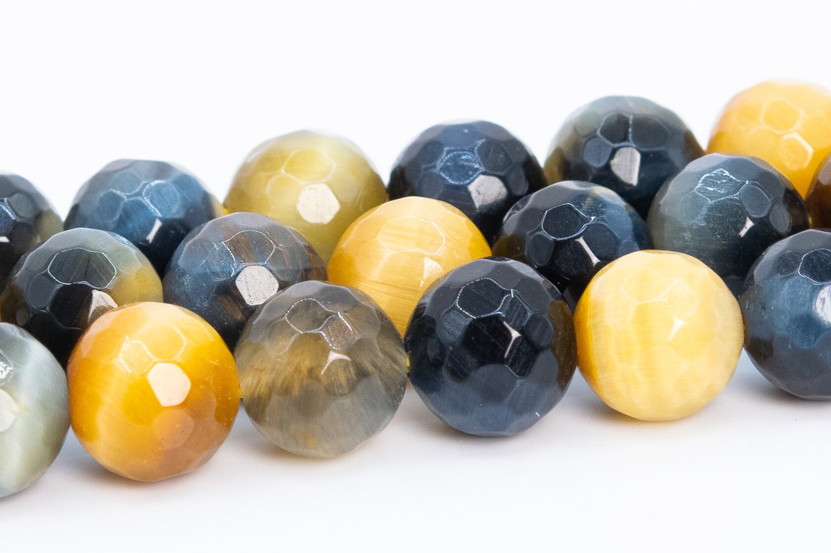 Golden Blue Tiger Eye Beads Grade Aaa Gemstone Micro Faceted Round Loose Beads 6mm 8mm 10mm 12mm Bulk Lot Options