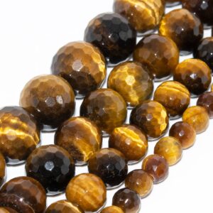Hawk Eye Yellow Tiger Eye Beads Genuine Natural Grade Aaa Gemstone Micro Faceted Round Loose Beads 6mm 8mm 10mm 12mm Bulk Lot Options
