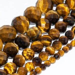 Hawk Eye Yellow Tiger Eye Beads Genuine Natural Grade Aaa Gemstone Faceted Round Loose Beads 4mm 6mm 8mm 10mm 12mm Bulk Lot Options