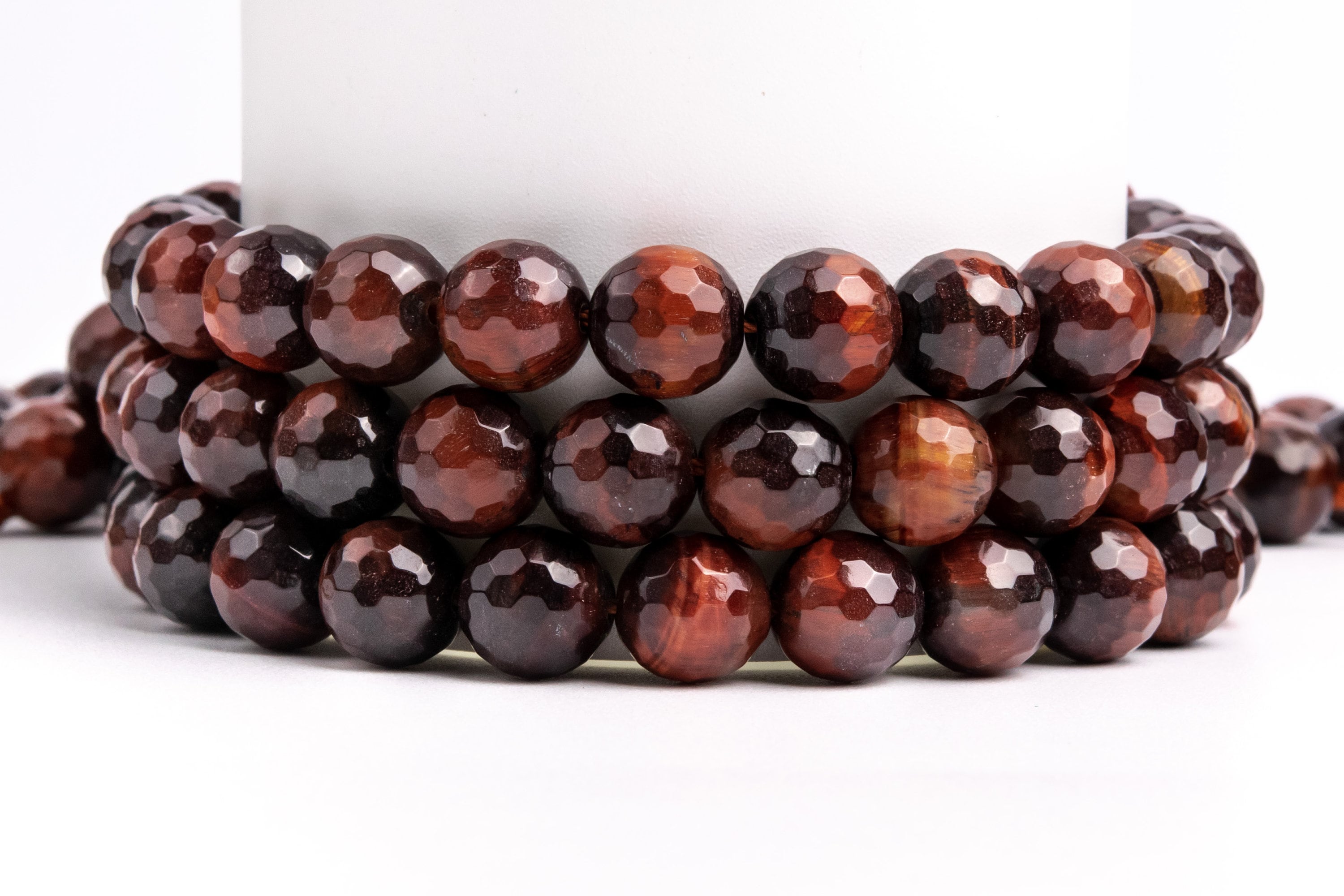 Natural Mahogany Red Tiger Eye Gemstone Grade A Micro Faceted Round 6mm 8mm 10mm 12mm Loose Beads