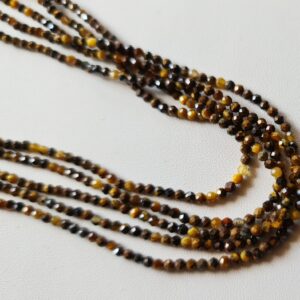 2mm Tigers Eye Faceted Rondelles Natural Tigers Eye Beads For Necklace Tigers Eye Jewelry (1str - 5str Options) - Dga68 2mm Tigers Eye Faceted Rondelles Natural Tigers Eye Beads For Necklace Tigers Eye Jewelry (1str - 5str Options) - Dga68