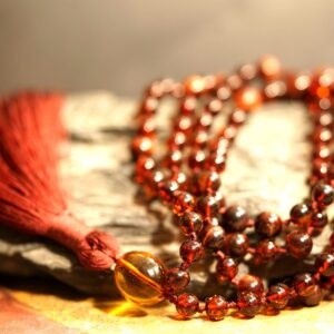 Ambur & Red Tiger's Eye Mala • Archangel Uriel Inspired • 108+ • 7mm • Knotted • Fire Of God • Wisdom • Alchemical Praying Beads • 4647 Ambur & Red Tiger's Eye Mala • Archangel Uriel Inspired • 108+ • 7mm • Knotted • Fire Of God • Wisdom • Alchemical Praying Beads • 4647