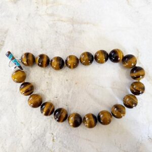 Tiger Eye Beaded Statement Necklace - Sterling Silver Clasp, Handmade Artisan Jewelry Tiger Eye Beaded Statement Necklace - Sterling Silver Clasp, Handmade Artisan Jewelry