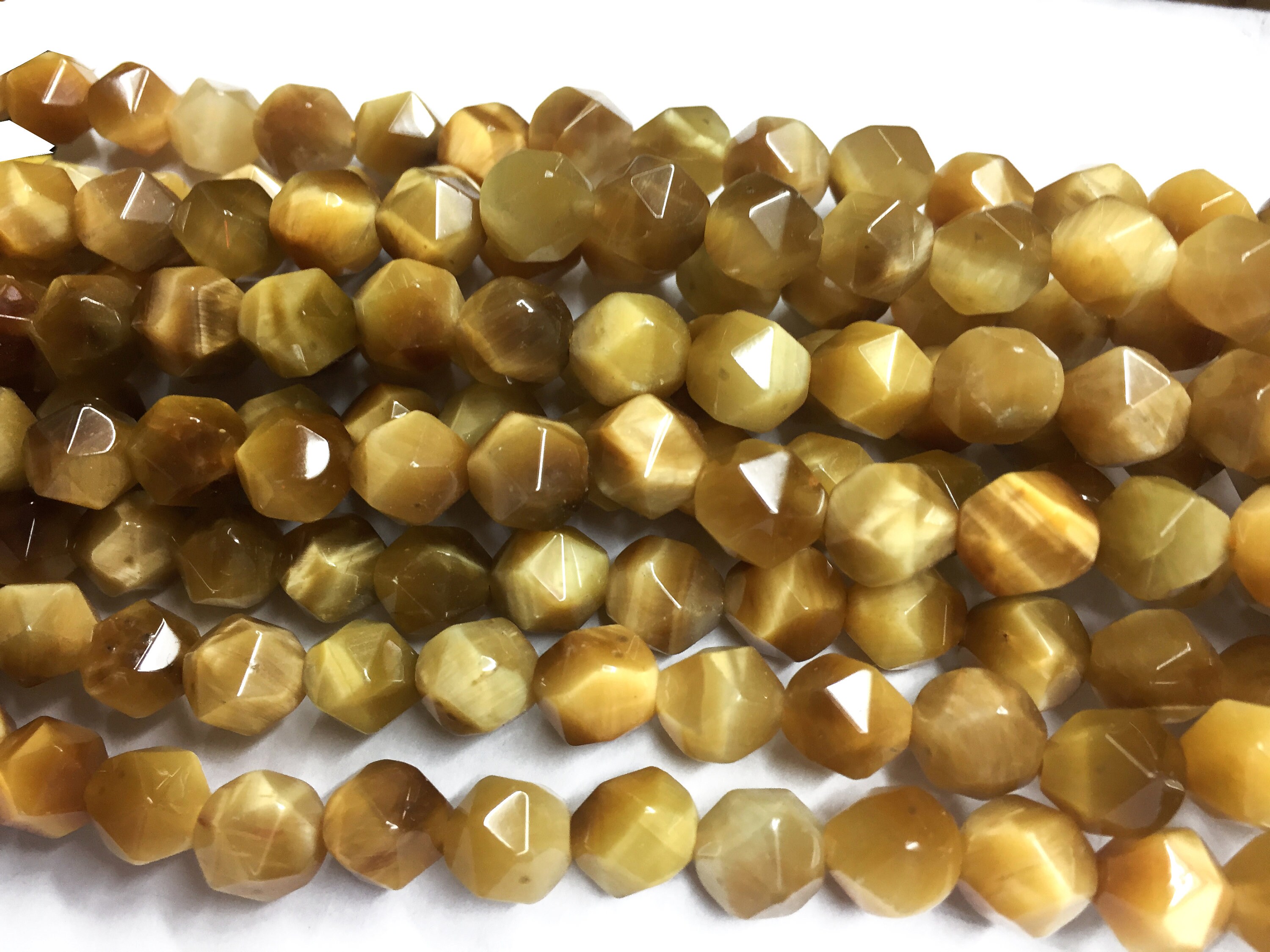 Golden Tigers Eye Star Cut Beads - Jewelry Making Supplies Wholesale - Jewelry Craft Supplies - Necklace Making Materials -15inch