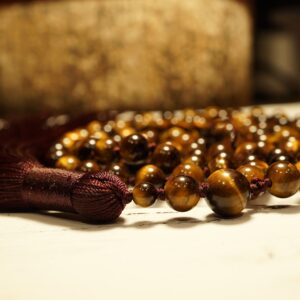 Tiger Eye Mala Necklace• Mala Beads • Meditation Necklace • 6mm • Yoga Necklace • Gift Yoga Lover • 108+1 • Positive Energy Necklace • A4699