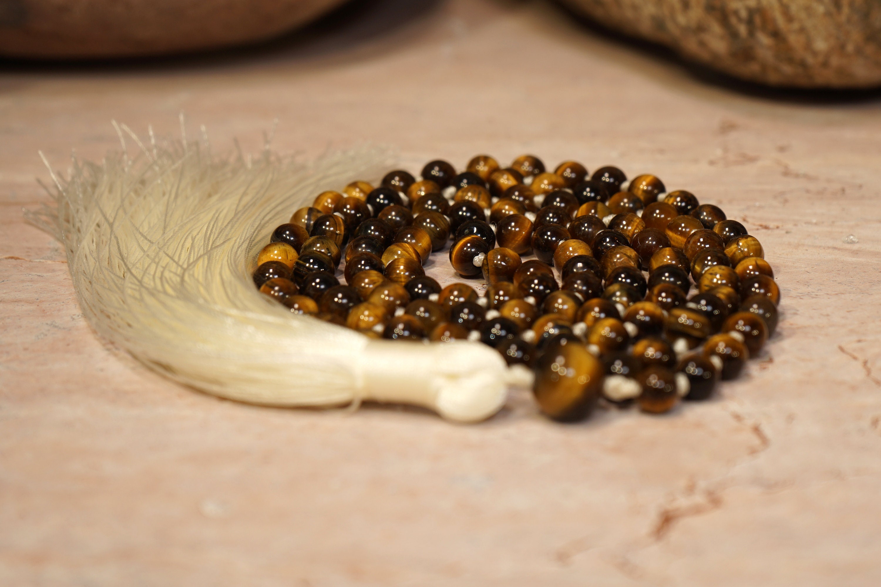 Tiger Eye Mala • Tiger Eye Tassel Necklace • Hand-knotted Tiger Eye Mala •tiger Eye Mala Beads • Present For A Yoga Lover • 6mm • 2988 Tiger Eye Mala • Tiger Eye Tassel Necklace • Hand-knotted Tiger Eye Mala •tiger Eye Mala Beads • Present For A Yoga Lover • 6mm • 2988