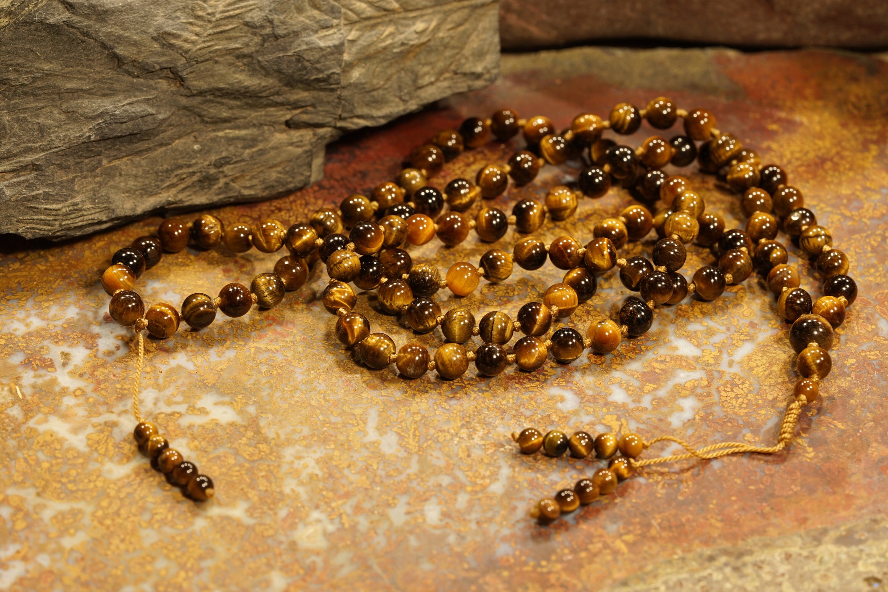 Tiger Eye Mala • Tiger Eye Tassel Necklace • Hand-knotted Tiger Eye Mala •tiger Eye Mala Beads • Present For A Yoga Lover • 6mm • 2758 Tiger Eye Mala • Tiger Eye Tassel Necklace • Hand-knotted Tiger Eye Mala •tiger Eye Mala Beads • Present For A Yoga Lover • 6mm • 2758
