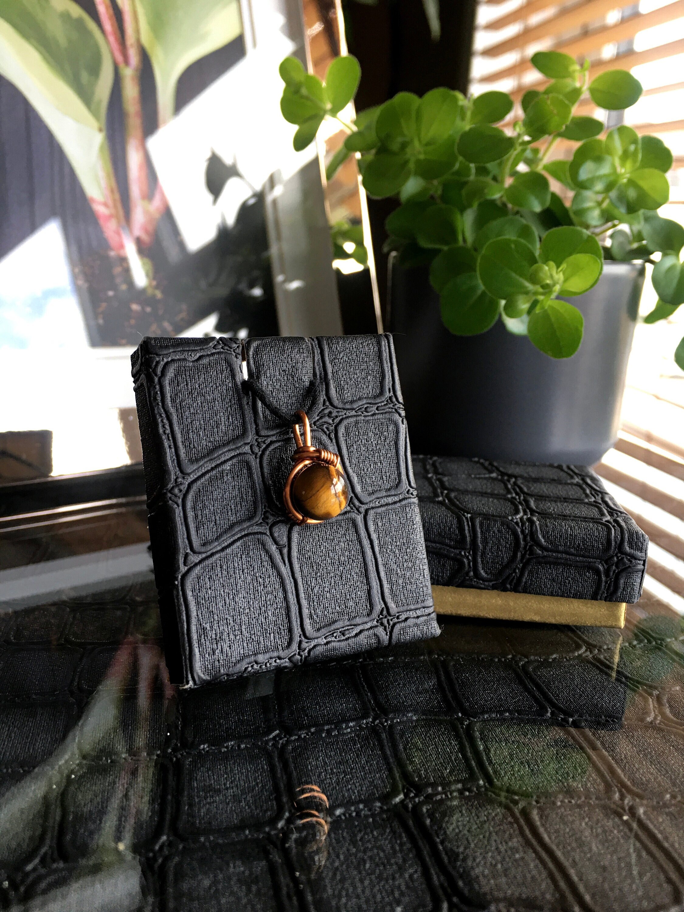 Minimalist Tiger Eye Necklace: Handmade Jewelry Gift
