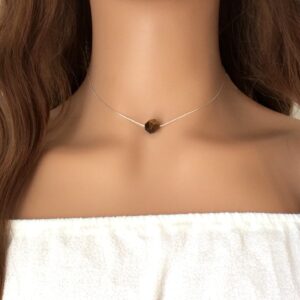 Single Stone Tigers Eye Crystal Necklace - Minimalist Jewelry Gift Idea For Her Single Stone Tigers Eye Crystal Necklace - Minimalist Jewelry Gift Idea For Her