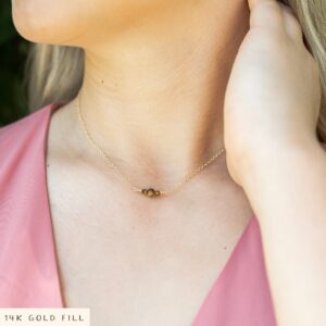Tiger's Eye Choker – Dainty Gemstone Necklace, Elegant Thin Chain Tiger's Eye Choker – Dainty Gemstone Necklace, Elegant Thin Chain